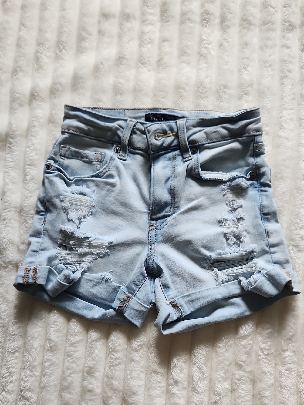 Aeropostale Light Blue Distressed Denim Shorts